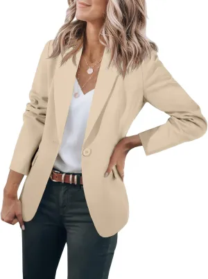Womens Blazers Dressy Casual Blazers Open Front Long Sleeve Work Office Suit Jackets Lightweight Slim Fit Jackets Coat