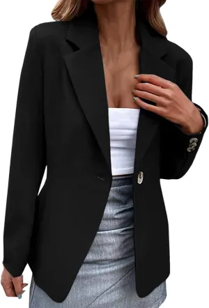 Womens Blazers for Work Casual Long Sleeve Open Front Casual Blazer Jacket Plus Size Comfy Office Work Business
