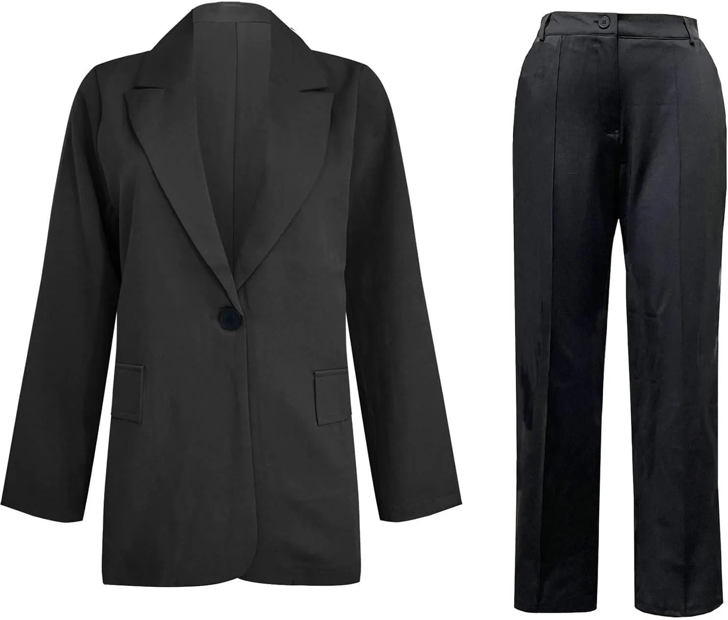Womens Blazers for Work Casual Long Sleeve Suit Jackets Open Front Button Jackets Trendy Outerwear with Pockets