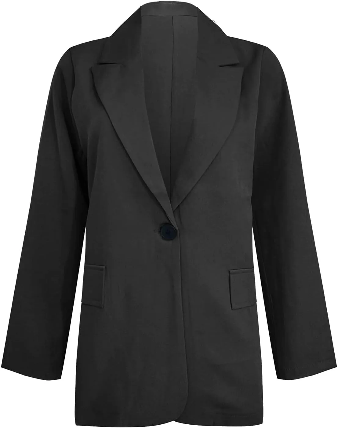 Womens Blazers for Work Casual Long Sleeve Suit Jackets Open Front Button Jackets Trendy Outerwear with Pockets
