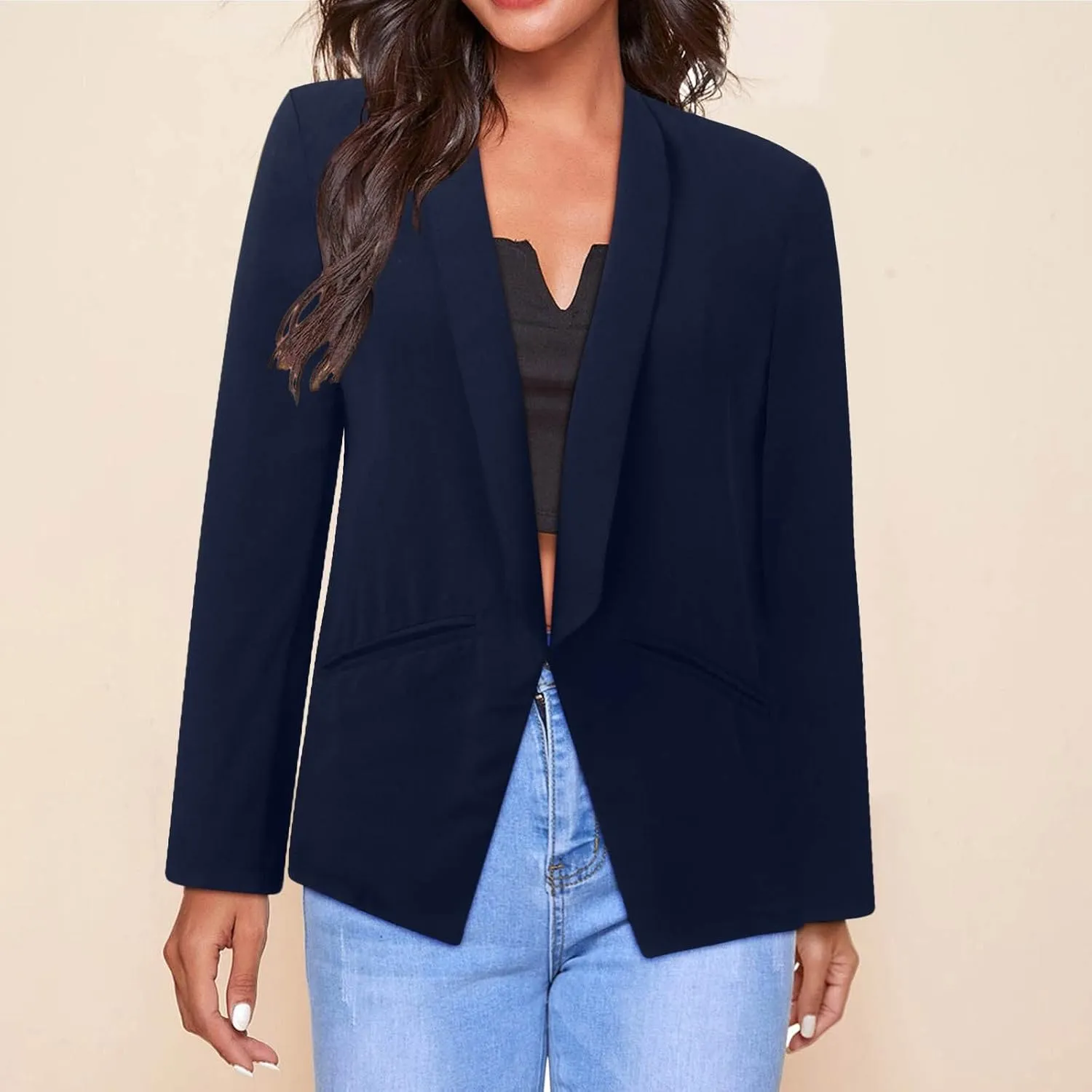 Womens Business Casual Clothing Causal Womens Jackets Long Sleeve Work Plaid Coat Pluse Size Oversized Jackets