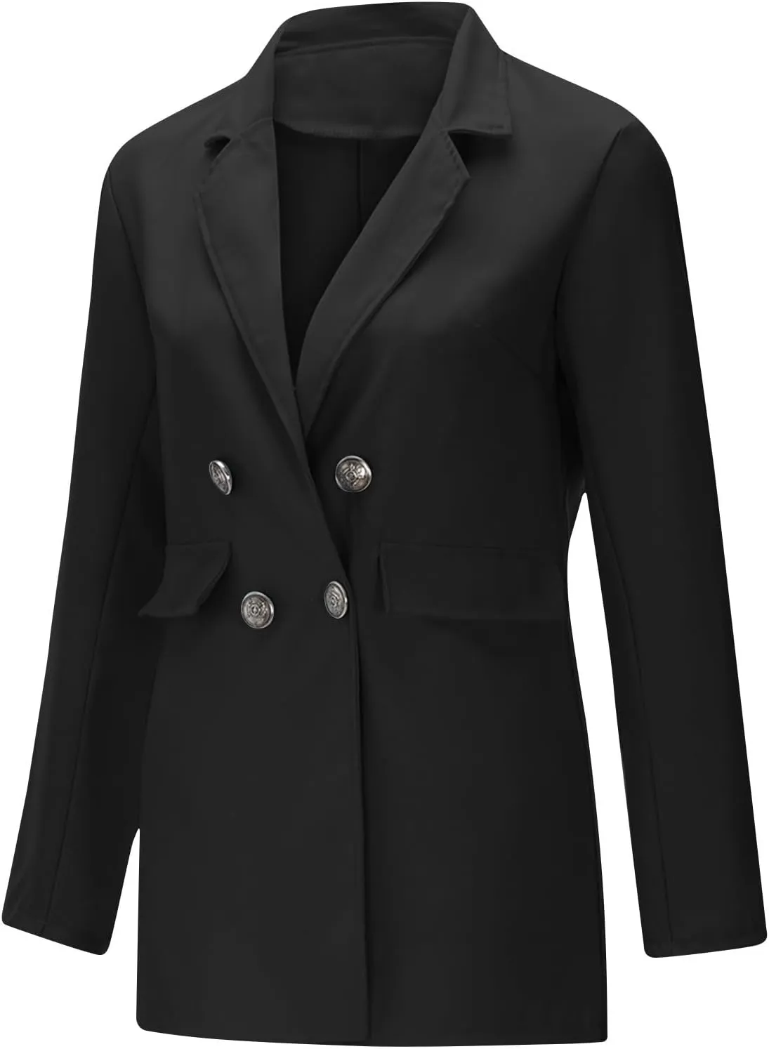 Womens Casual Blazer 2025 Long Sleeve Open Front Work Office Suit Jackets Lapel Button Blazer Jackets with Pockets