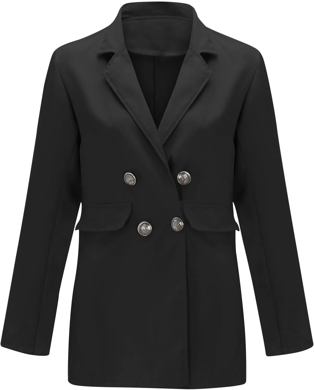 Womens Casual Blazer 2025 Long Sleeve Open Front Work Office Suit Jackets Lapel Button Blazer Jackets with Pockets