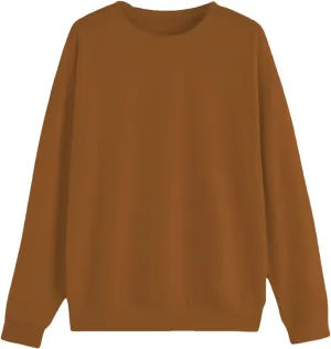 Women's Casual Crew Neck Oversized Sweatshirts Long Sleeve Solid Tunic Tops Fall Loose Fitting Cute Pullovers Shirts