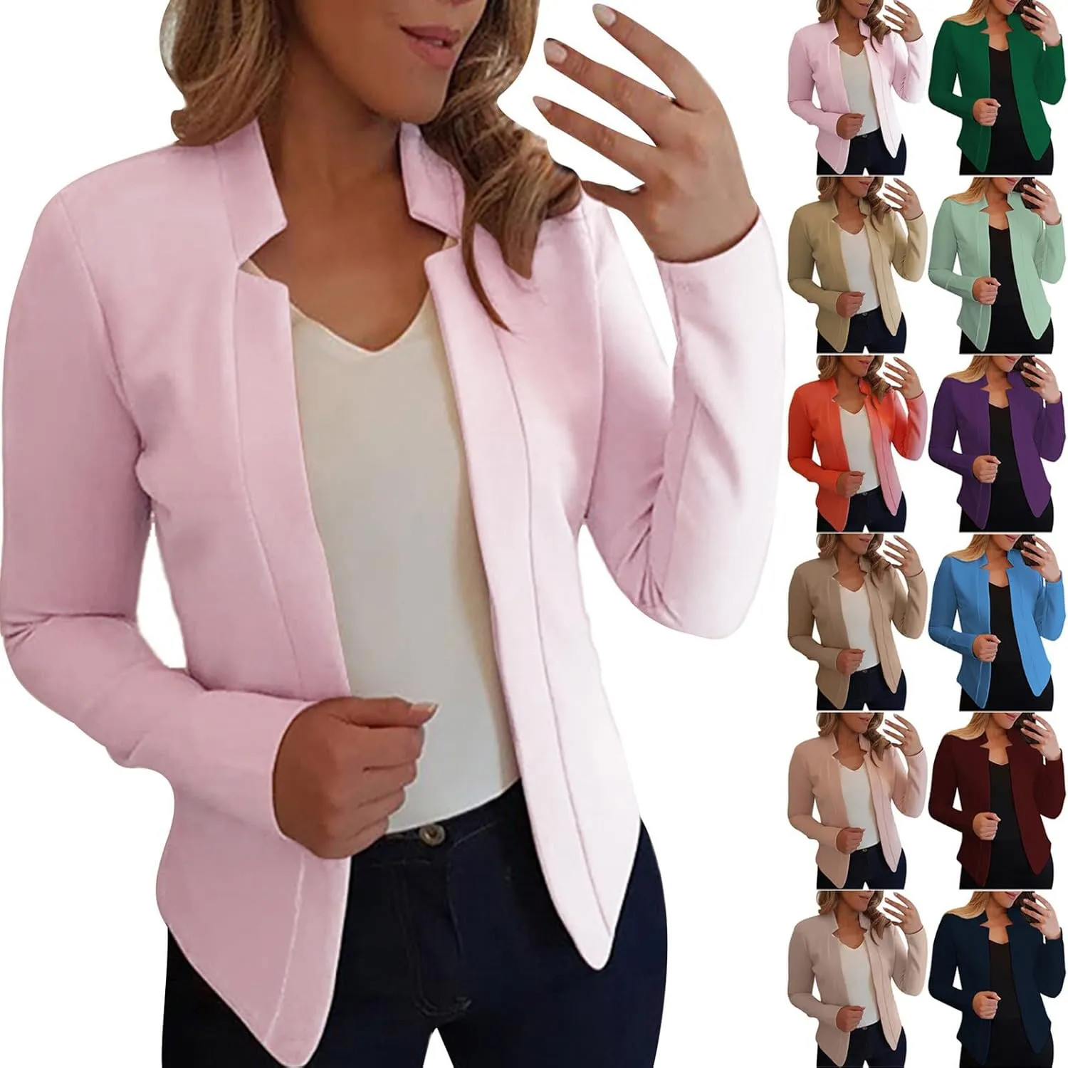 Women's Cropped Blazer Jackets Work Office Jacket Dressy Cardigan Blazer Lightweight Blazer Business Casual Coat 2025
