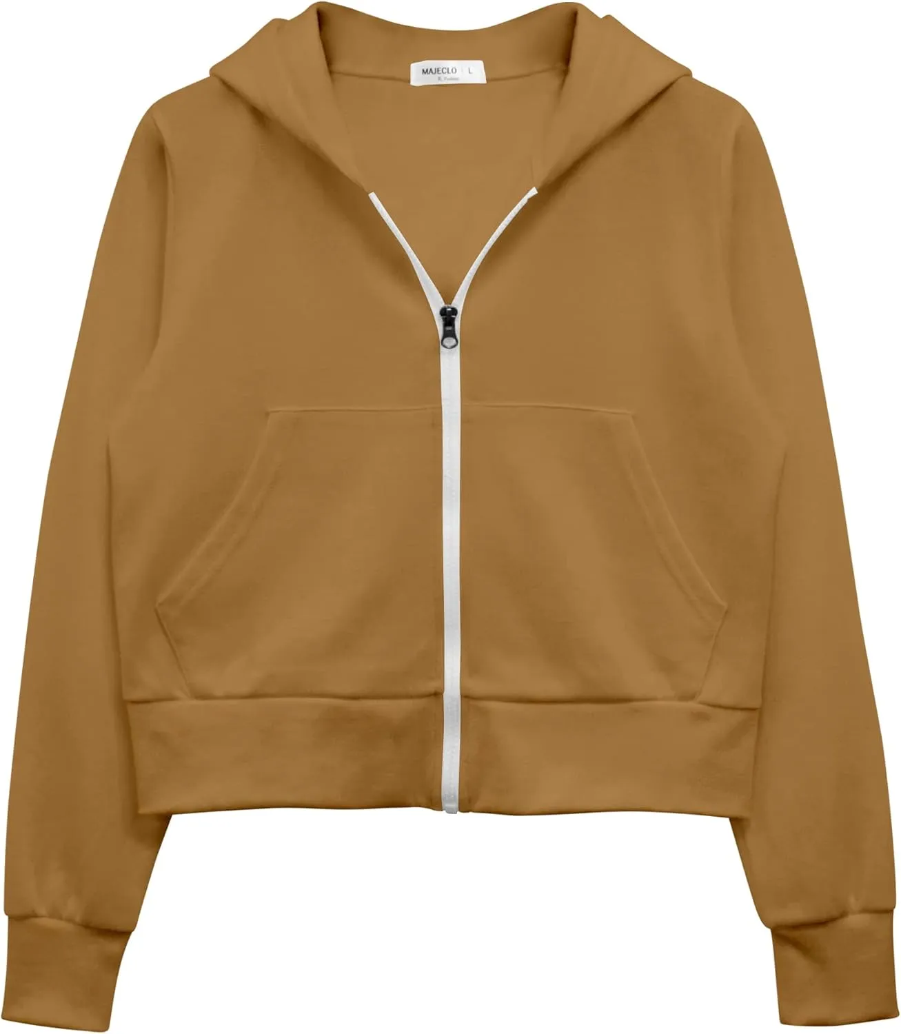 Women's Cropped Zip Up Hoodie Long Sleeve Sweatshirt Jacket