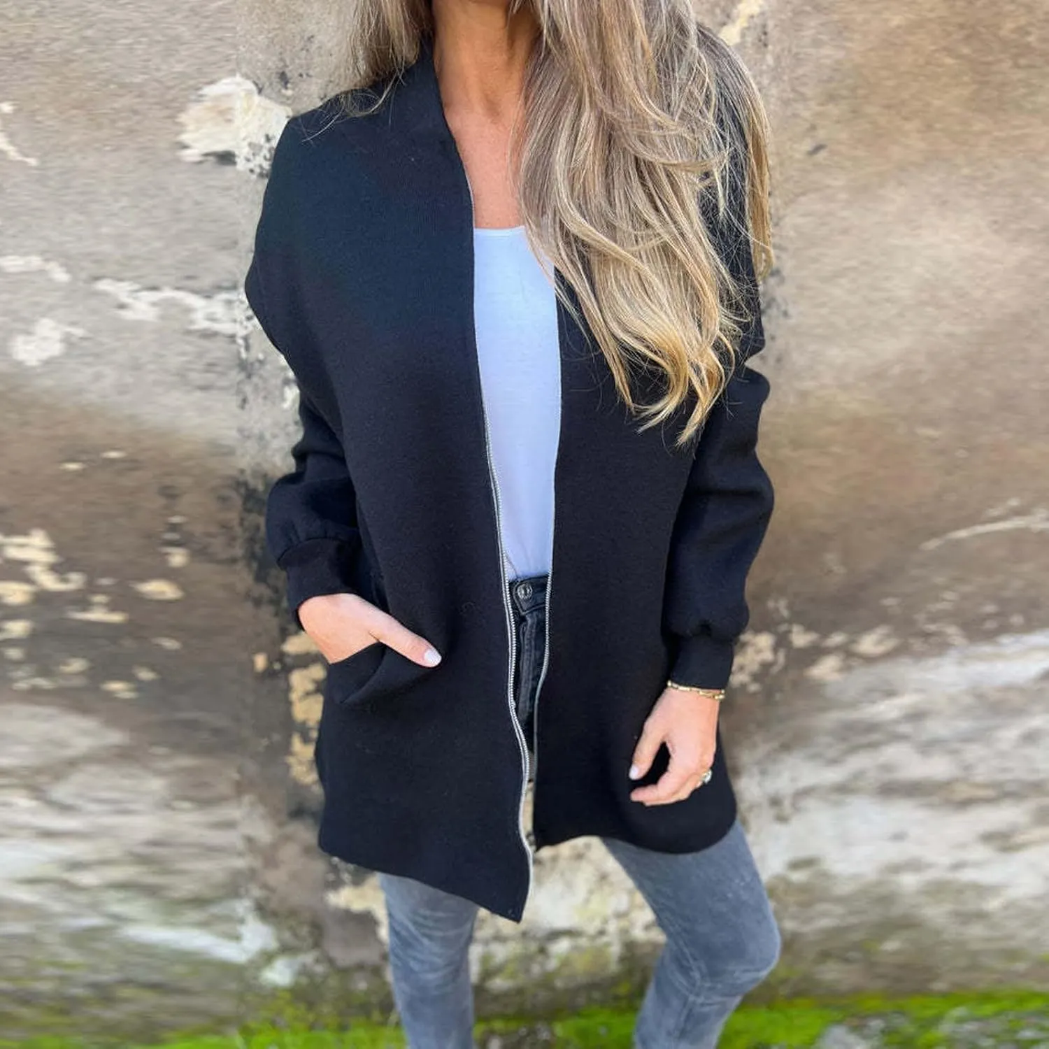 Womens Fall Fashion 2024 Oversized Dressy Cardigans Long Lightweight Coat Fall Sweater Jacket Outerwear with Pockets