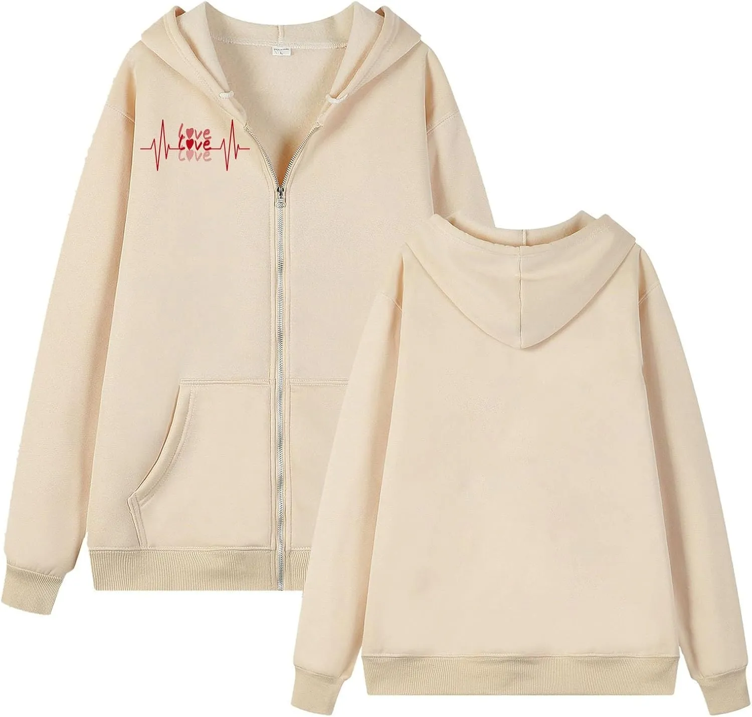 Women's Fleece Lined Zip Up Hoodies Cropped Zip Up Hoodie Women's French Full Zip Hoodie Available In Large Sizes