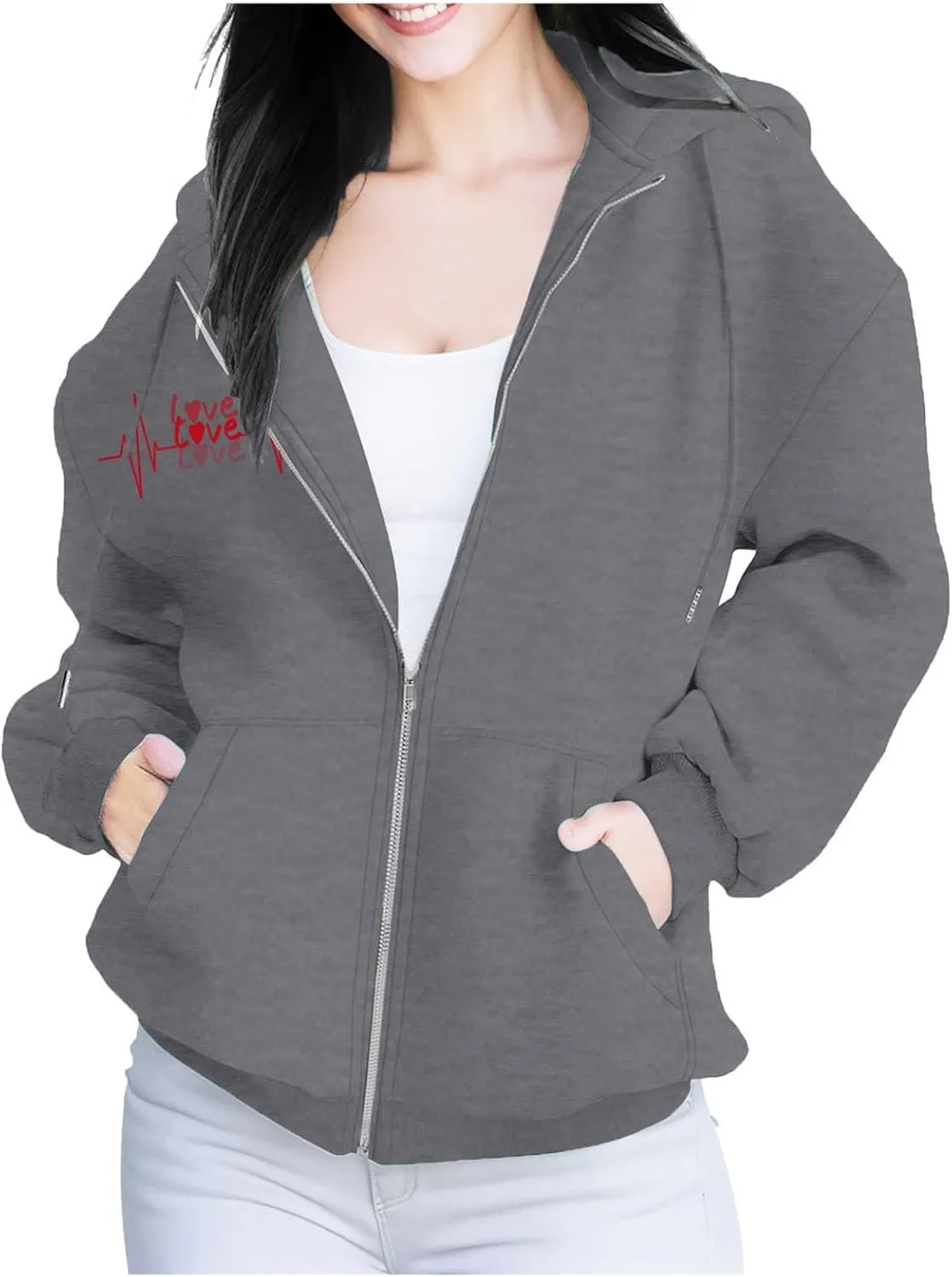Women's Fleece Lined Zip Up Hoodies Cropped Zip Up Hoodie Women's French Full Zip Hoodie Available In Large Sizes