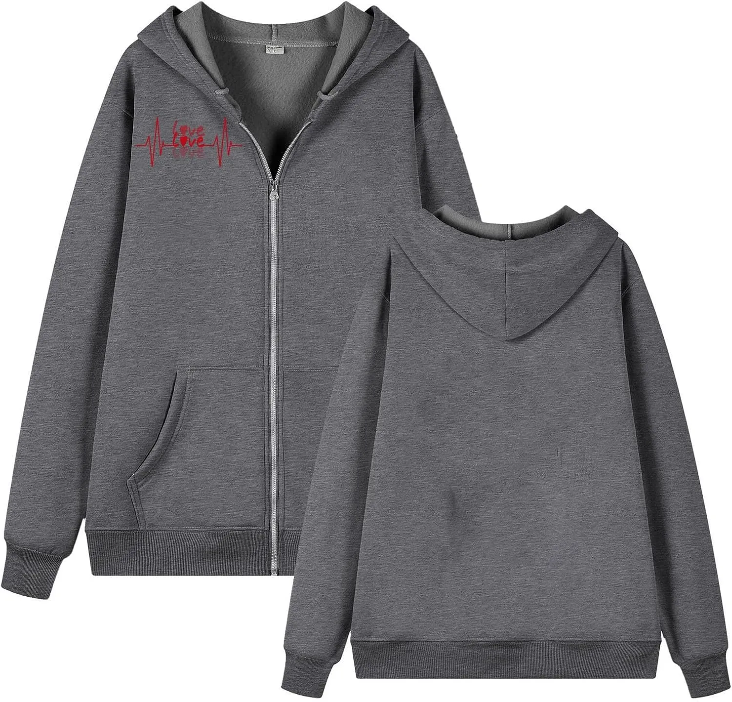 Women's Fleece Lined Zip Up Hoodies Cropped Zip Up Hoodie Women's French Full Zip Hoodie Available In Large Sizes