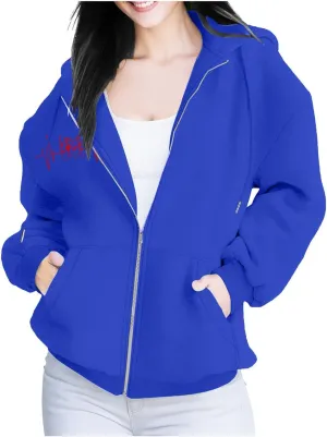 Women's Fleece Lined Zip Up Hoodies Cropped Zip Up Hoodie Women's French Full Zip Hoodie Available In Large Sizes