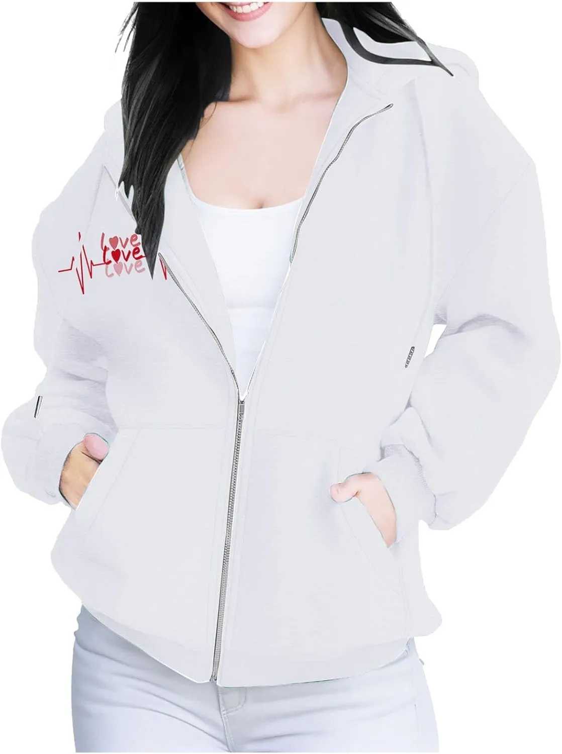 Women's Fleece Lined Zip Up Hoodies Cropped Zip Up Hoodie Women's French Full Zip Hoodie Available In Large Sizes