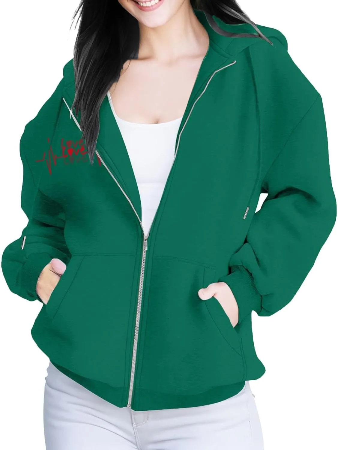 Women's Fleece Lined Zip Up Hoodies Cropped Zip Up Hoodie Women's French Full Zip Hoodie Available In Large Sizes