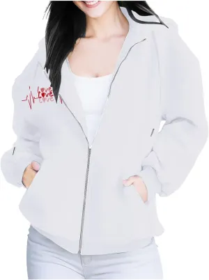 Women's Fleece Lined Zip Up Hoodies Cropped Zip Up Hoodie Women's French Full Zip Hoodie Available In Large Sizes