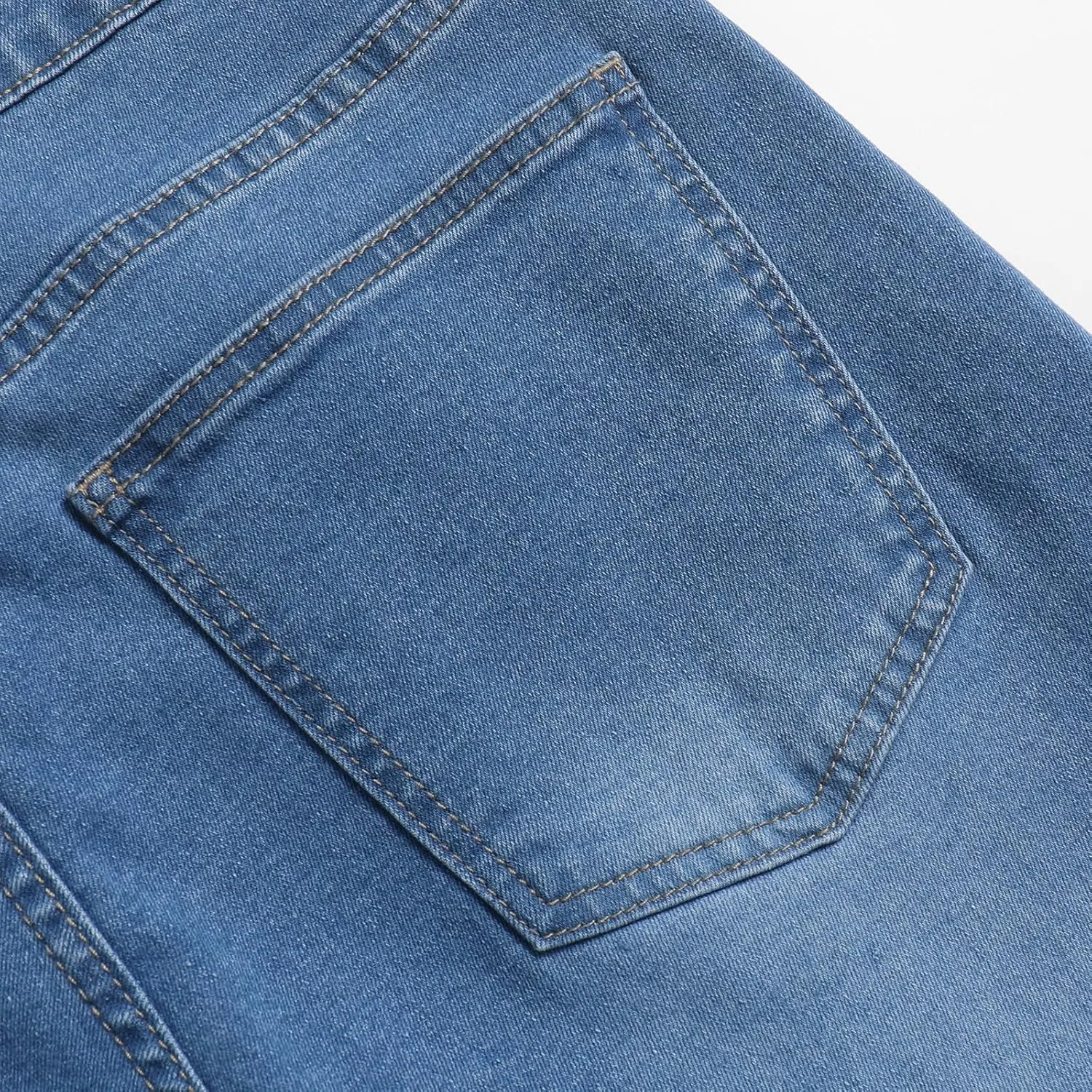Women's High Waisted Wide Leg Jeans Stretch Denim Pants with Cuffed Hem