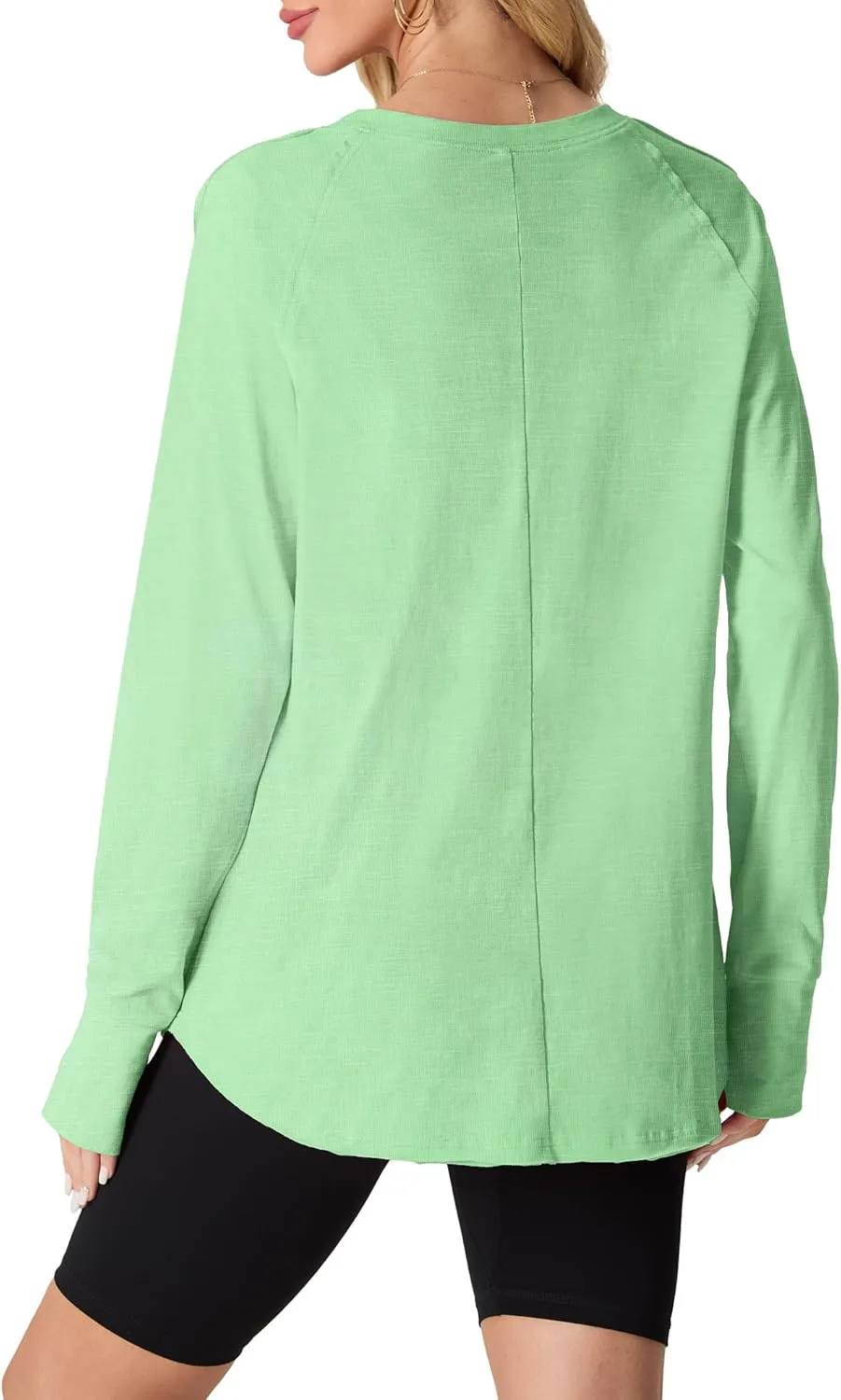 Women's Long Sleeve Shirts Oversized Tunic Tops Crew Neck Cotton T-Shirts for women