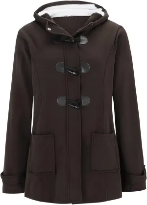 Womens Mid Long Pep Trench Coat Sweatshirt Warm Long Solid Color Pocket Coat Jacket Causal Womens Winter Wool Coat