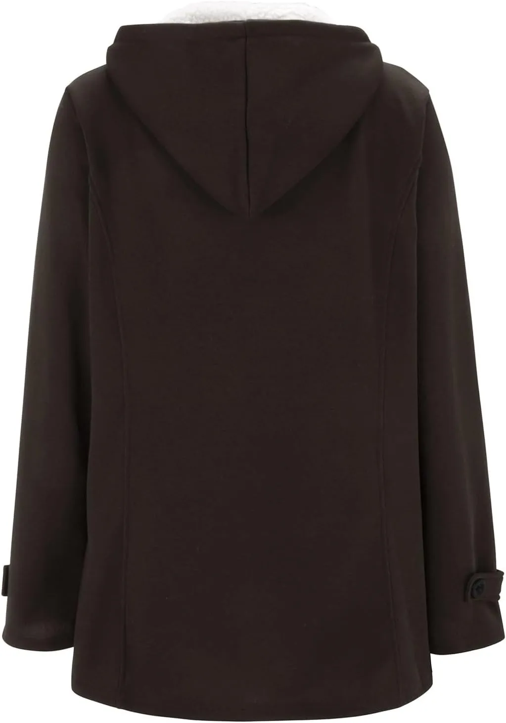 Womens Mid Long Pep Trench Coat Sweatshirt Warm Long Solid Color Pocket Coat Jacket Causal Womens Winter Wool Coat