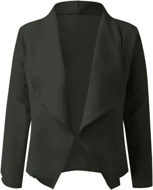 Women's Oversized Blazer Color Solid Open Front Cardigan Long Sleeve Casual Jacket Coat Casual Blazer