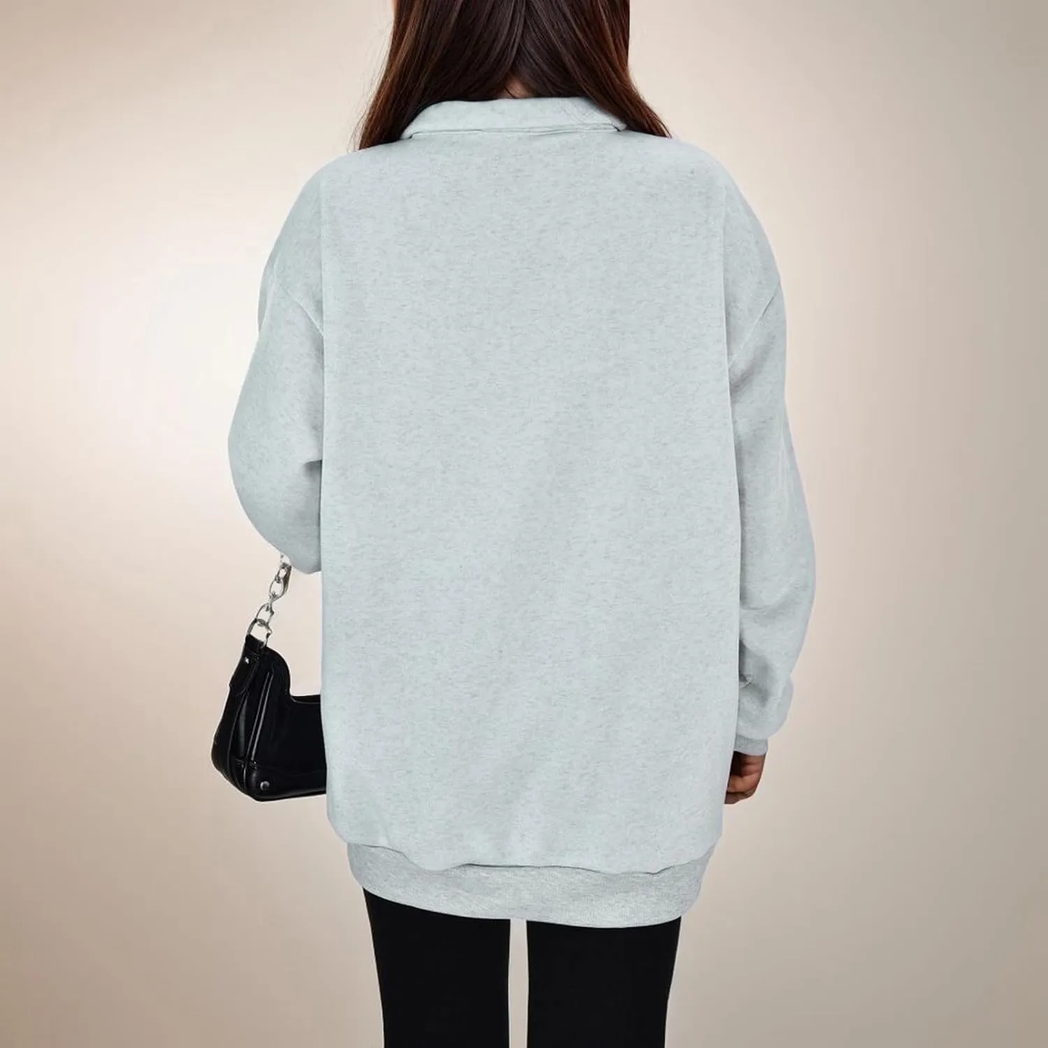 Womens Oversized Half Zip Pullover Casual Long Sleeve Sweatshirt Quarter Zip Trendy Teen Girls Fall Y2k Clothes