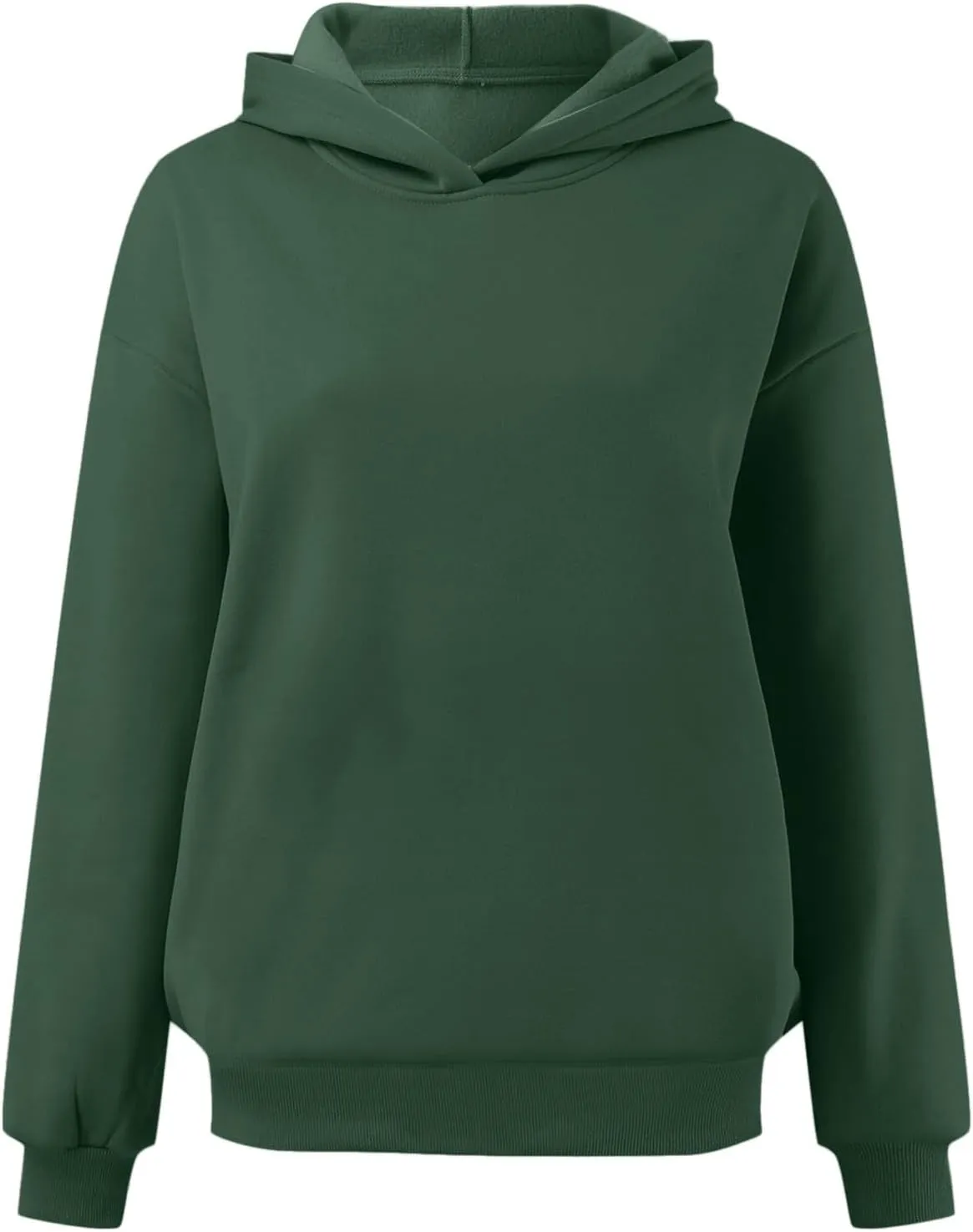 Womens Oversized Hoodies Fleece Solid Hooded Sweatshirts 2024 Trendy Outfits Fall Winter Clothes Pullover Sweater