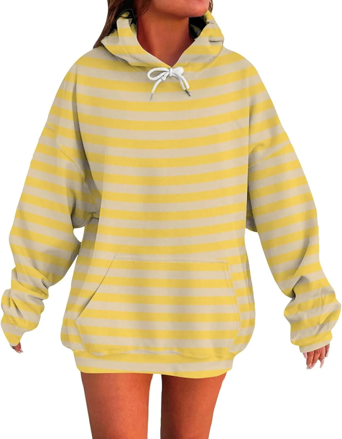 Womens Oversized Hoodies Striped Plus Size Sweatshirts Long Sleeve Sweaters Pullover 2024 Fall Clothes with Pocket