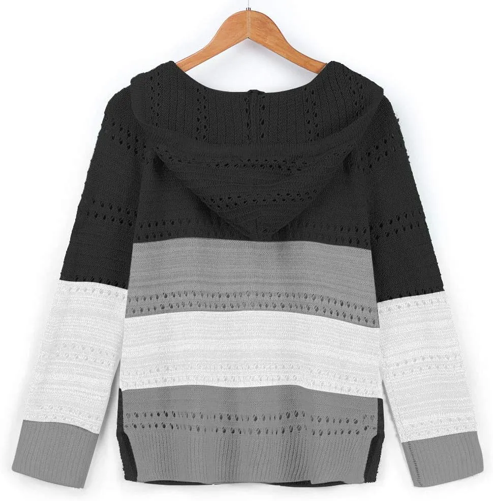 Women's Oversized Zip Up Hoodies Sweater Ladies Zipper Top Cotton Zip-Up T-Shirt Black Zip Up Hoodies for Women Zip