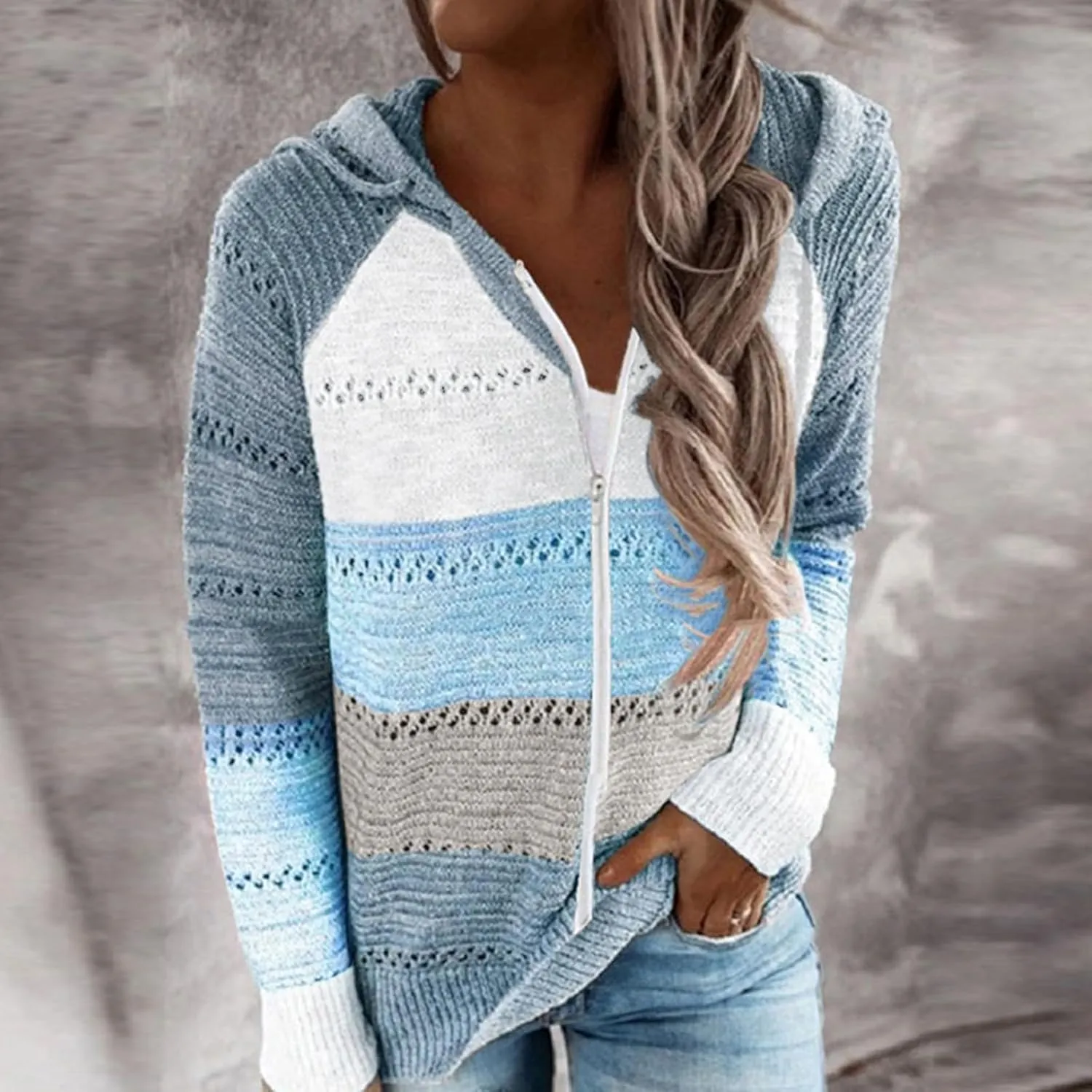 Women's Oversized Zip Up Hoodies Sweater Ladies Zipper Top Cotton Zip-Up T-Shirt Black Zip Up Hoodies for Women Zip