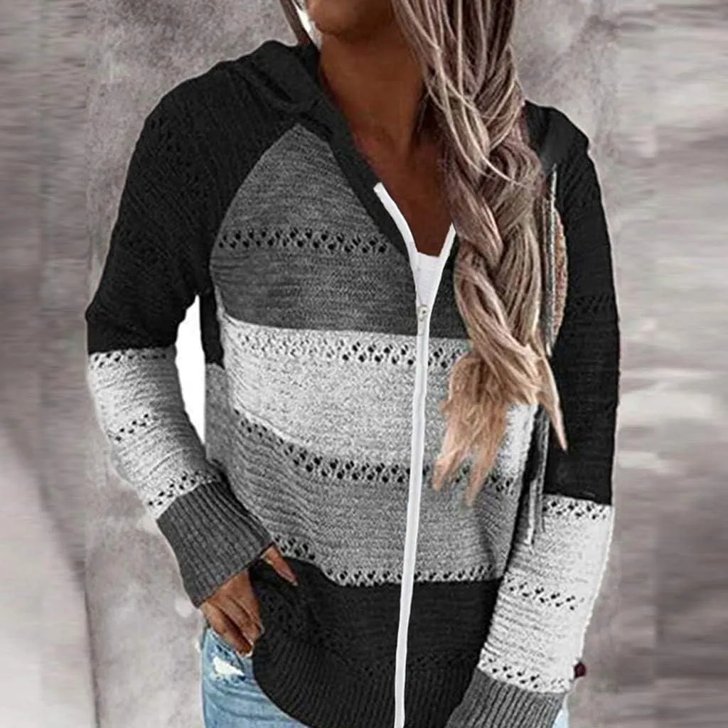 Women's Oversized Zip Up Hoodies Sweater Ladies Zipper Top Cotton Zip-Up T-Shirt Black Zip Up Hoodies for Women Zip