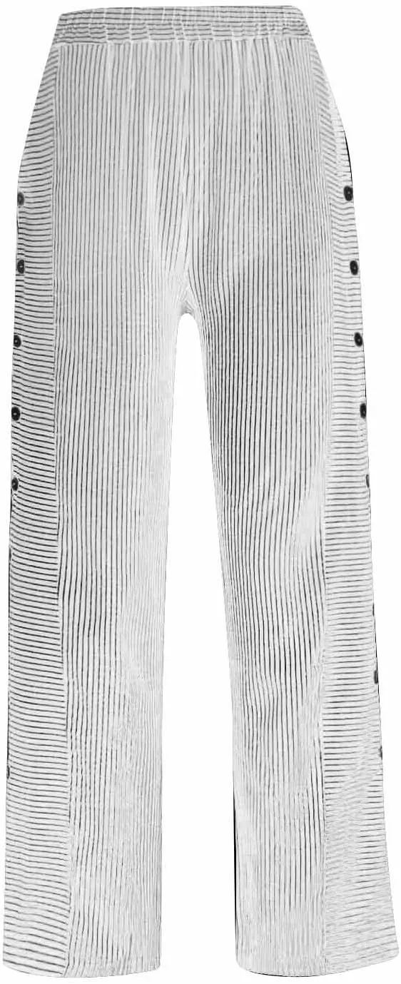 Womens Pants, Linen Print Straight Leg Peasant Pants Casual Cotton High Waist