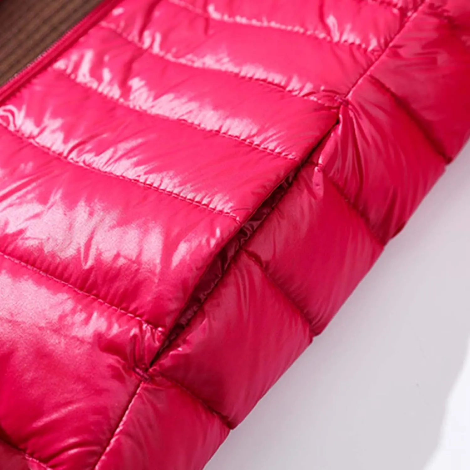 Womens Solid Long Puffer Jacket Fashion Slim Hooded Down Coat Lightweight Packable Long Sleeve Overcoat Daily Outwear