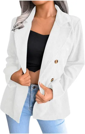 Women's Summer Blazer Button Long Sleeve Lapel Dressy Casual Business Comfortable Comfort Fit Stylish Lightweight