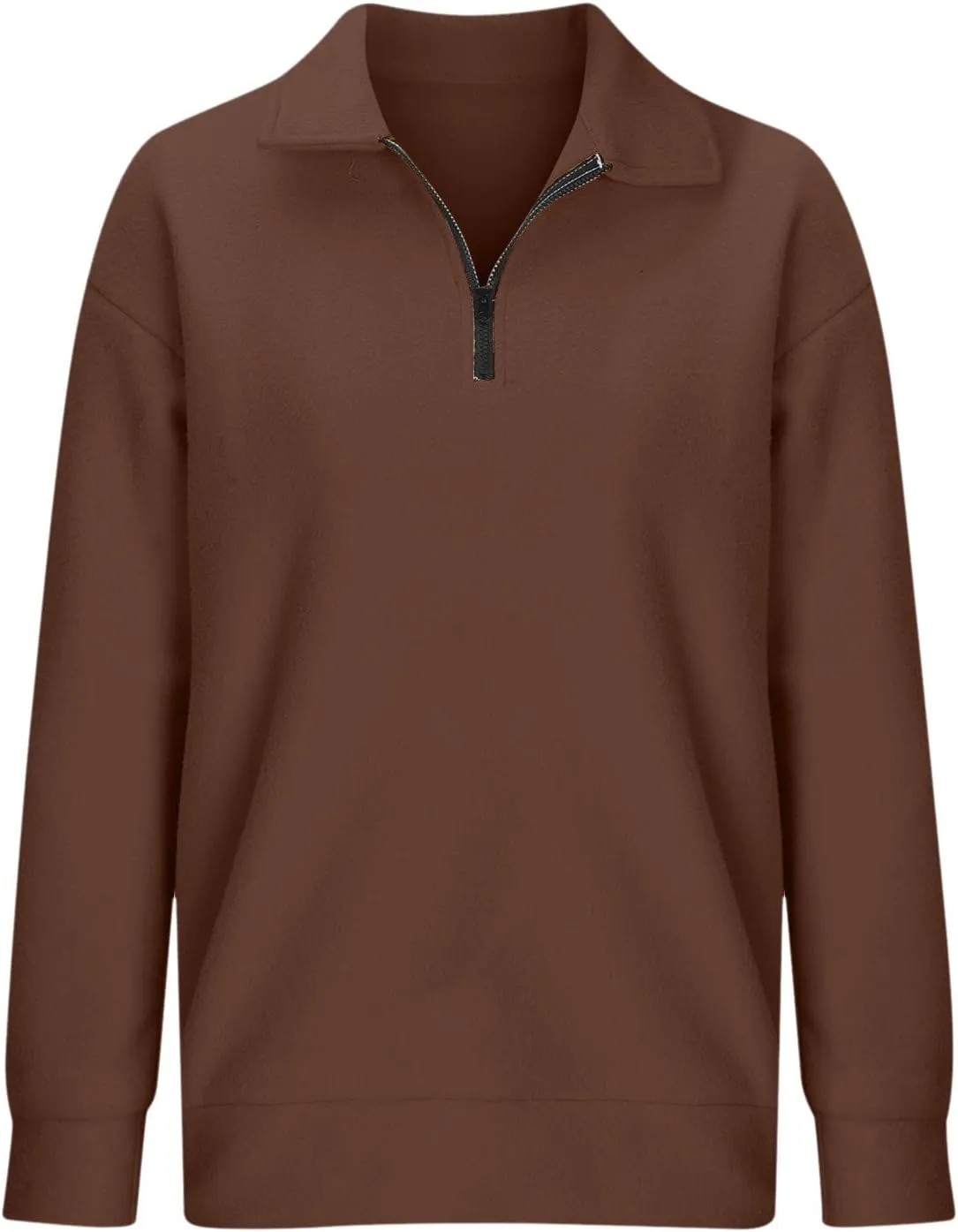 Women's Sweatshirts Casual Long Sleeve Essentials Oversized Pullover Half Zip Tops Preppy Shirt Fashion Clothes