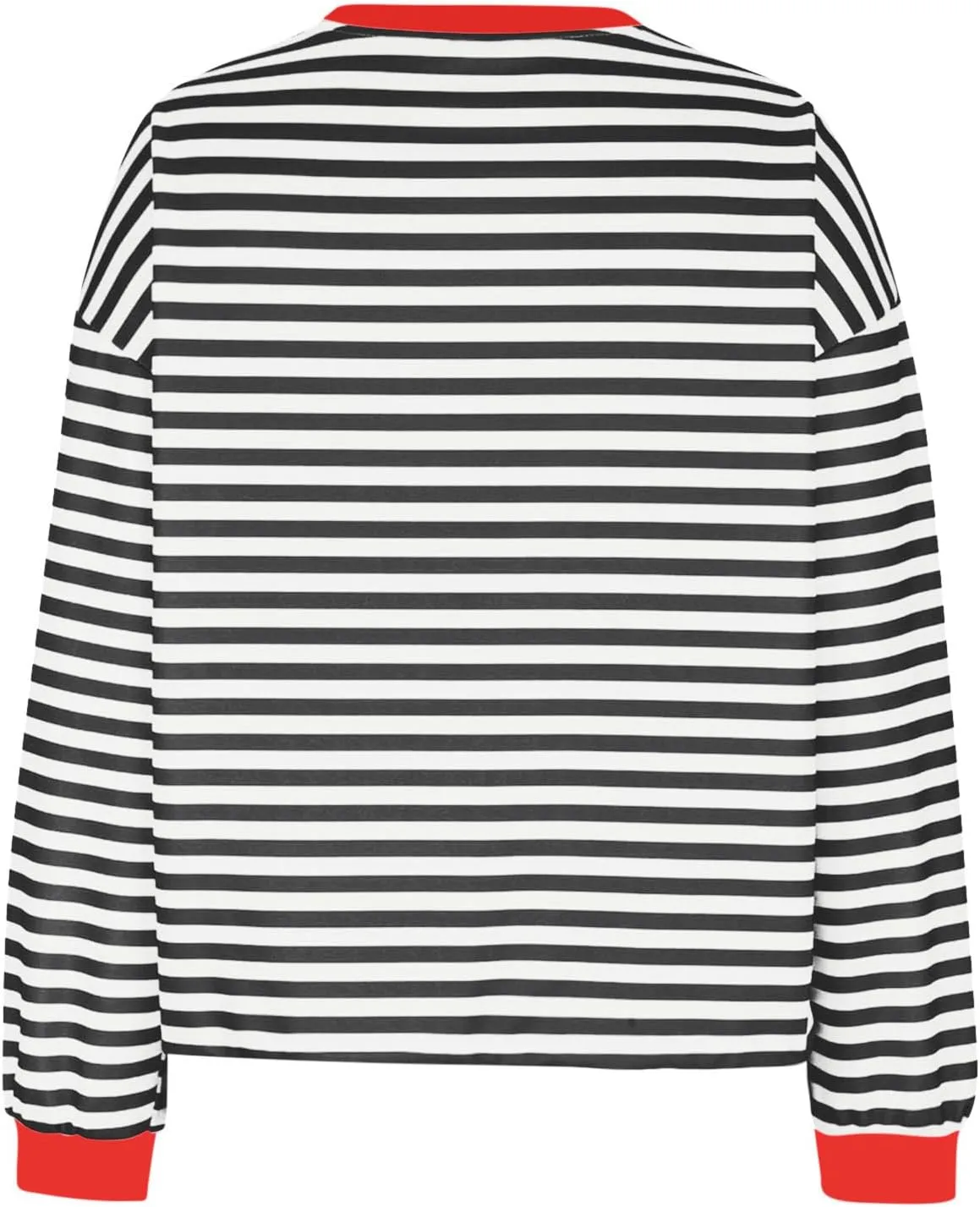 Womens Sweatshirts Crew Neck Long Sleeve Striped Colour Block Pullover Sweaters Fleece Casual Fall Trendy Clothes 2024