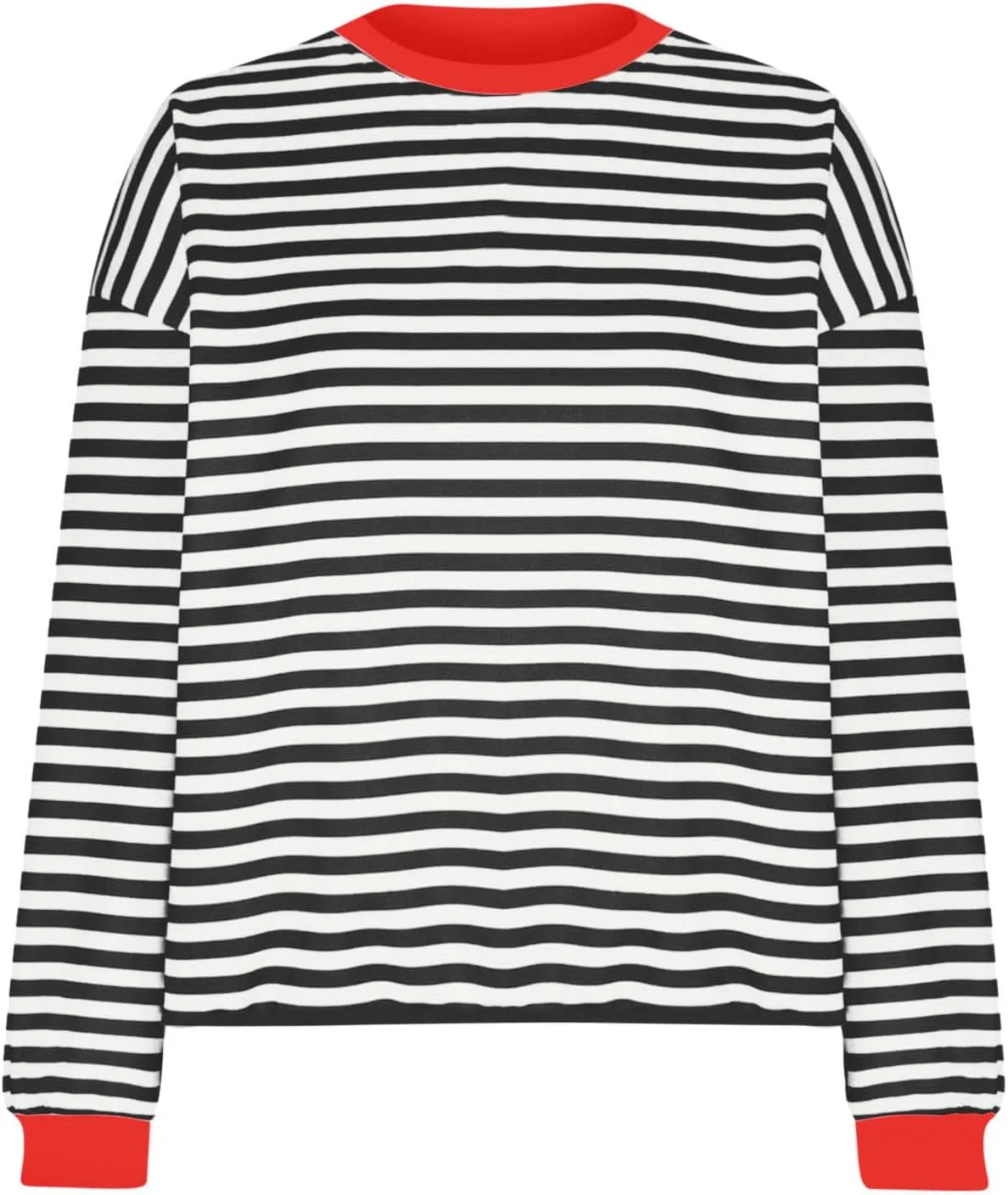 Womens Sweatshirts Crew Neck Long Sleeve Striped Colour Block Pullover Sweaters Fleece Casual Fall Trendy Clothes 2024