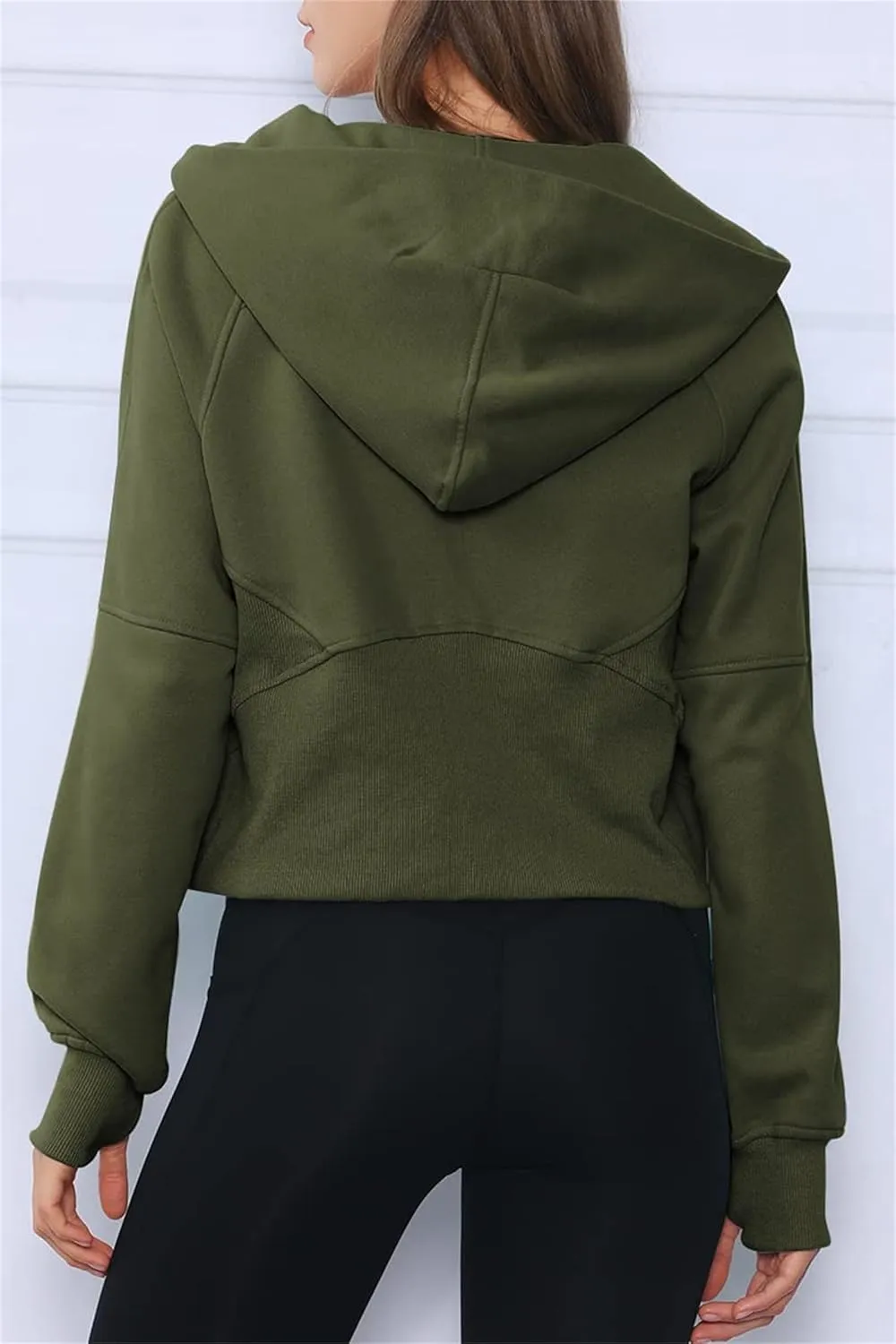 Womens Sweatshirts Half Zip Cropped Pullover Fleece Quarter Zipper Hoodies Spring Outfits Clothes Thumb Hole
