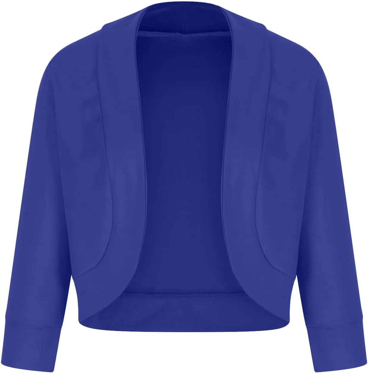 Women's Work Office Suit Collarless Casual Plus Size Cropped Blazer Jacket All-Match Cropped Suiting Coat Tops