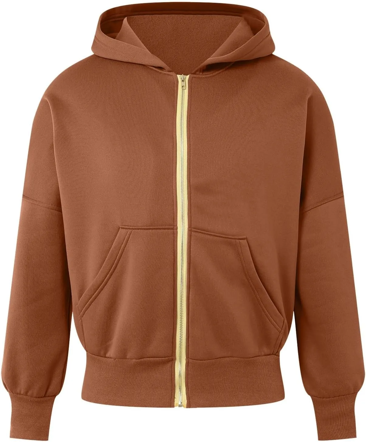 Womens Zip Up Hoodie Cropped Sweatshirts Full Zip Jackets Long Sleeve Fashion Fall Outfits 2024 Winter Clothes