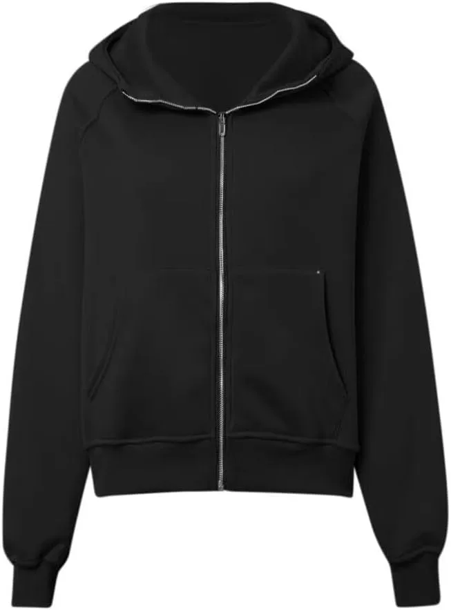 Womens Zip Up Hoodies Fleece Jackets Oversized Sweatshirts Fall Fashion Outfits