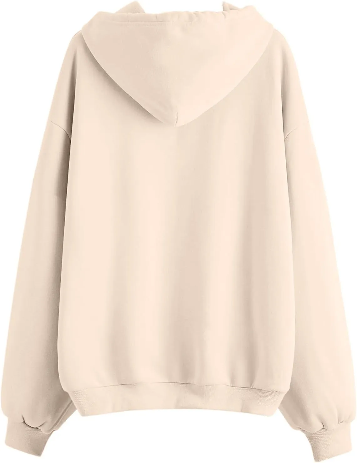 Womens Zip Up Hoodies Solid Long Sleeve Oversized Sweatshirts Fleece Jacket with Pockets