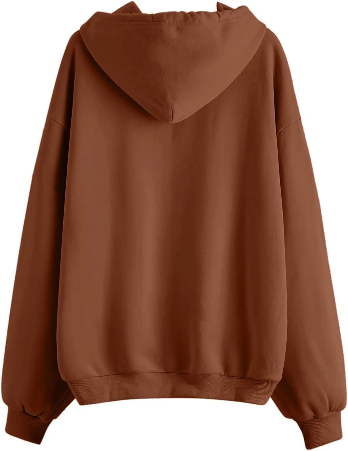 Womens Zip Up Hoodies Solid Long Sleeve Oversized Sweatshirts Fleece Jacket with Pockets