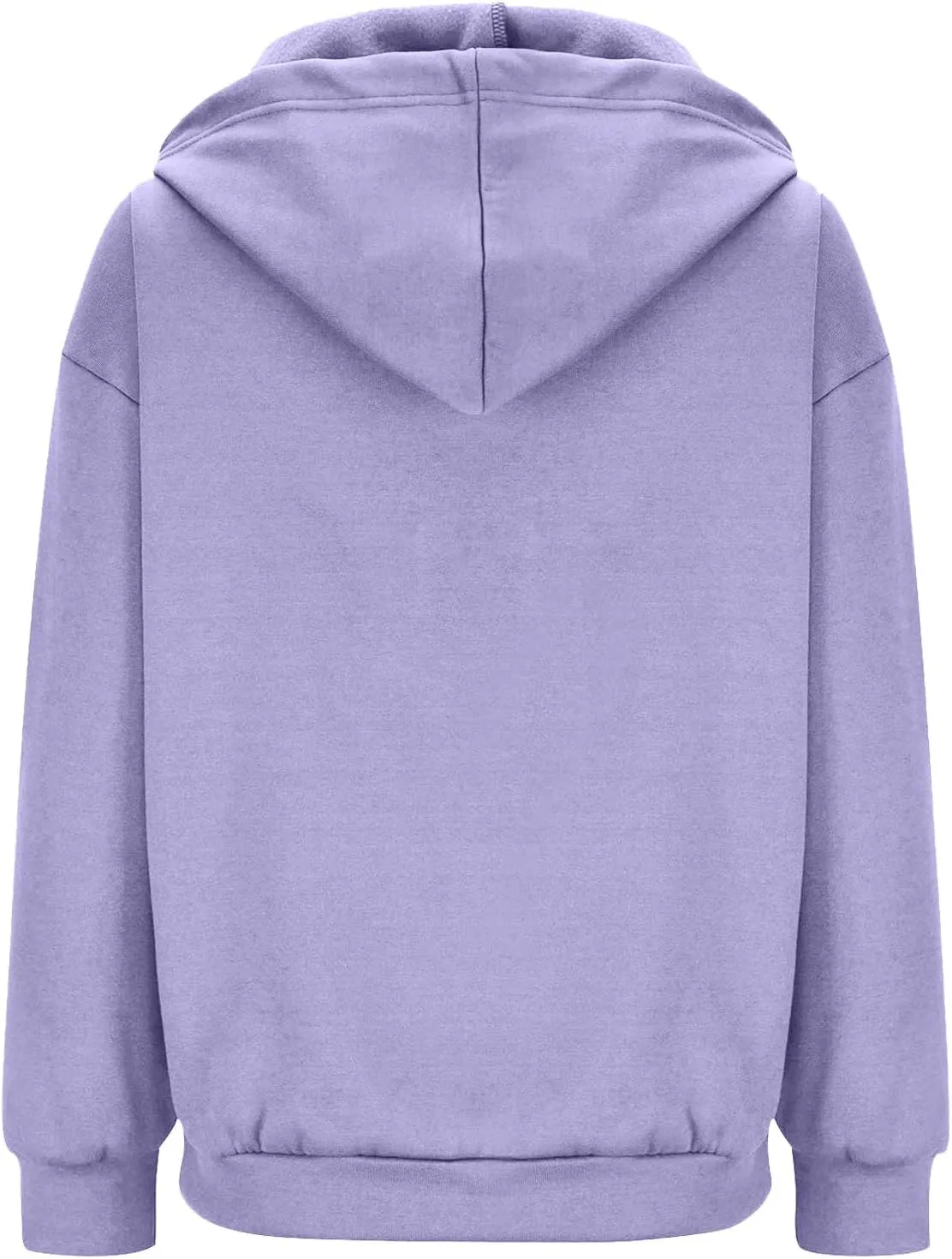 Womens Zip Up Hoodies Solid Long Sleeve Oversized Sweatshirts Fleece Jacket with Pockets