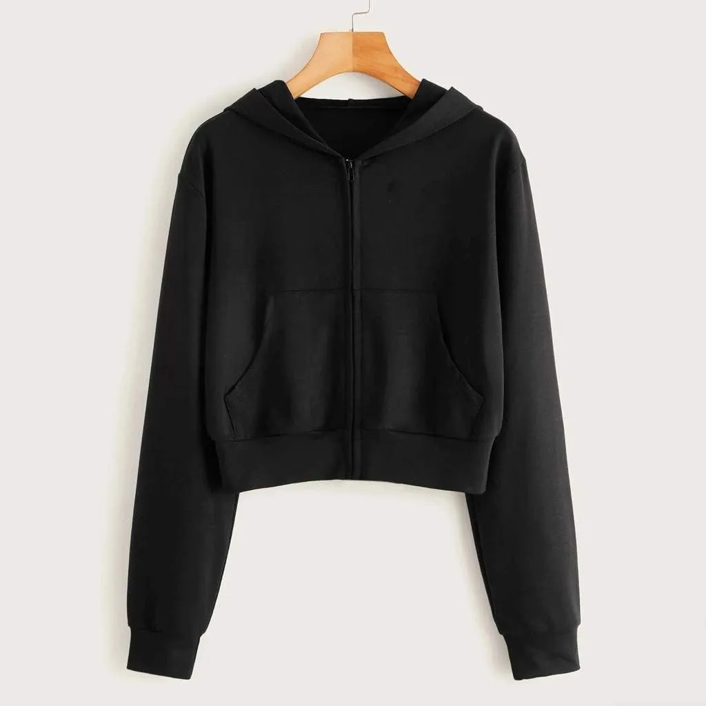 WomensZip Up Hoodie Sweatshirt Hooded Sweatshirt Tops Long Sleeve Hooded Sweatshirts Women Zip Up Hoodie Zip Up