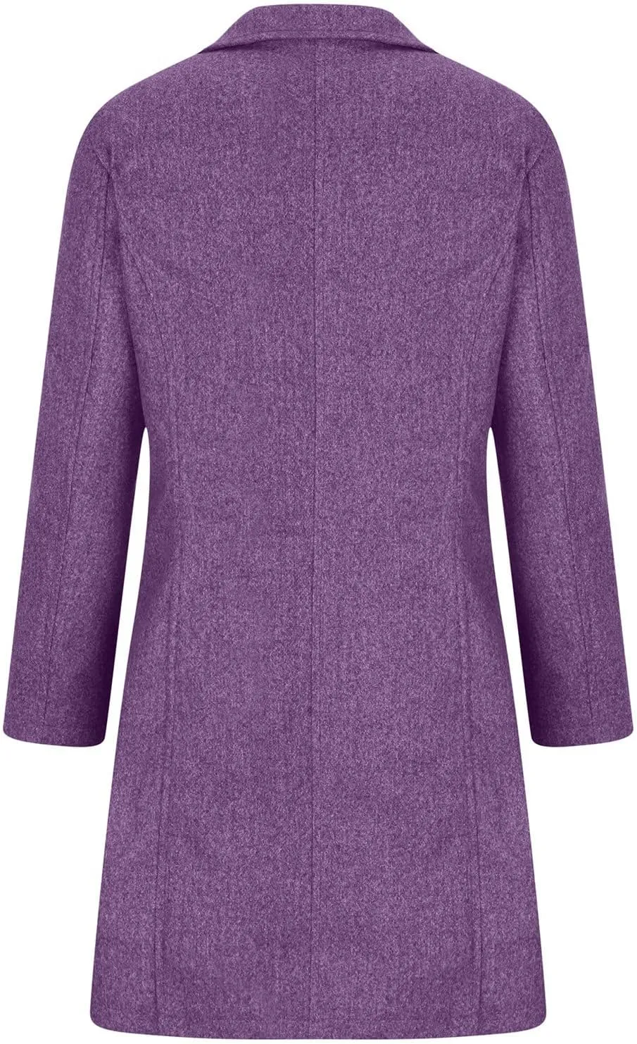 Wool Coats for Women Stand Collar Single Breasted Pea Coats Plus Size Long Sleeve Overcoat Fall Winter Outerwear