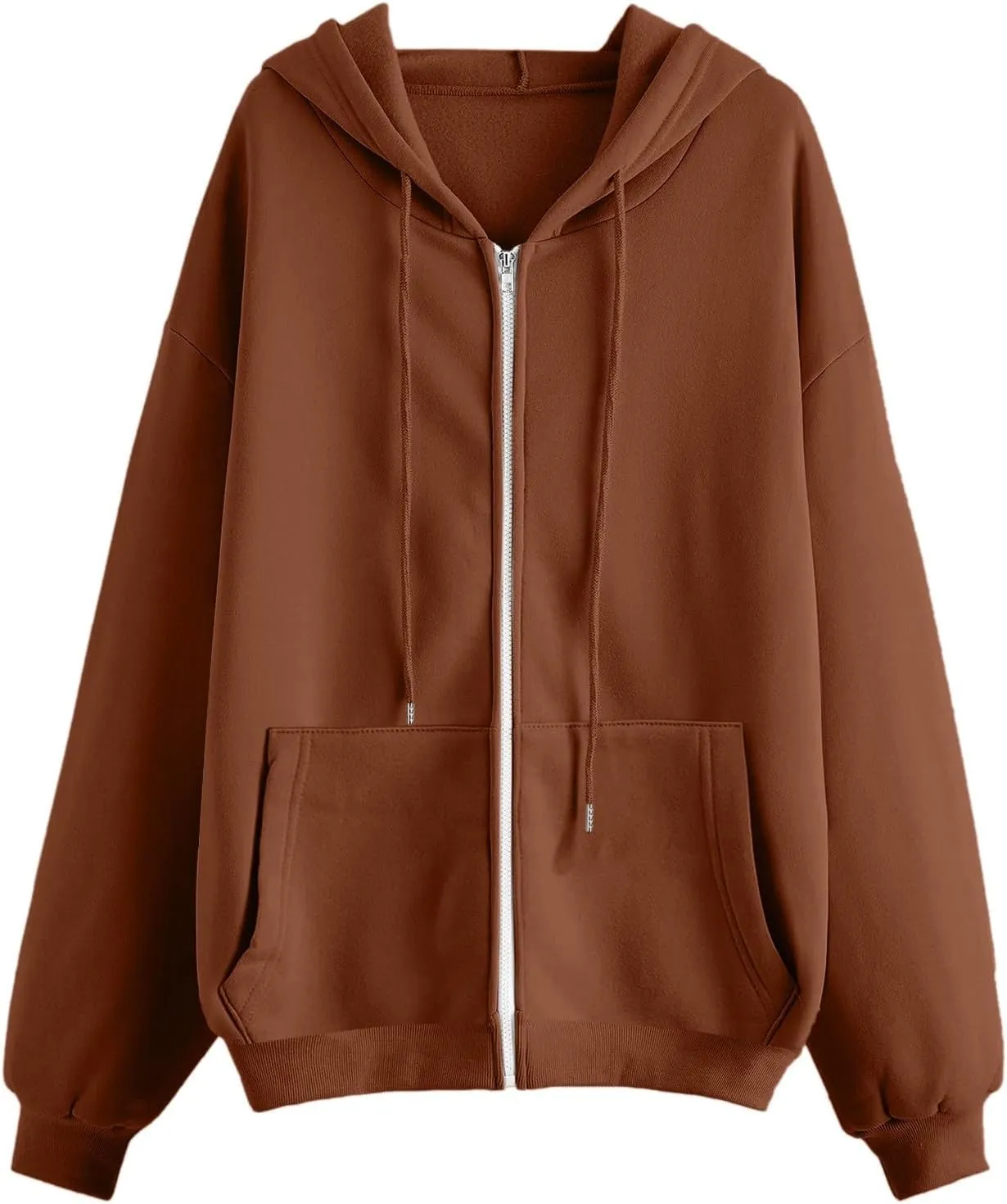Yanzhenglip Womens Zip Up Cropped Hoodies Fleece Oversized Sweatshirts Full Zipper Jackets Y2k Fall Clothes 2023 Outfits