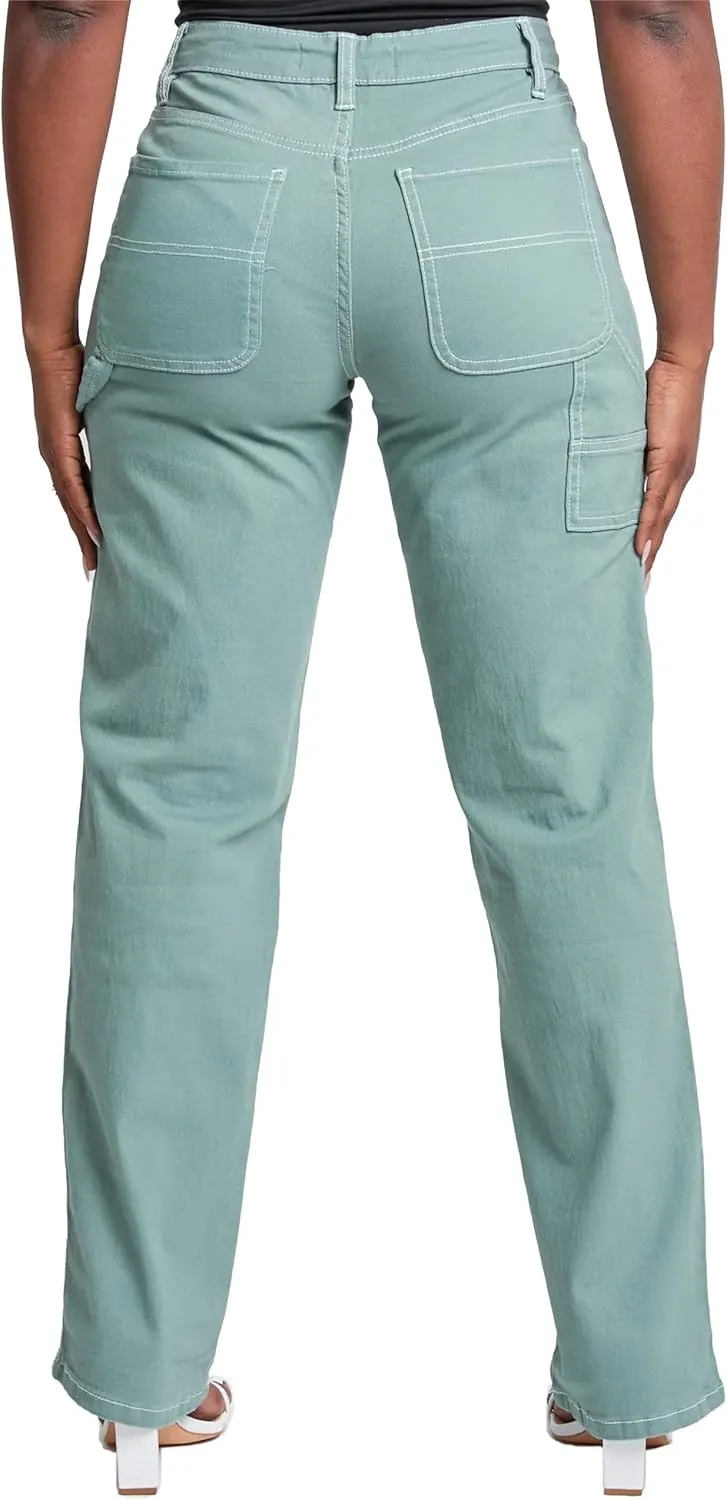 YMI Jeans Women's High Rise Carpenter Straight Leg Pants