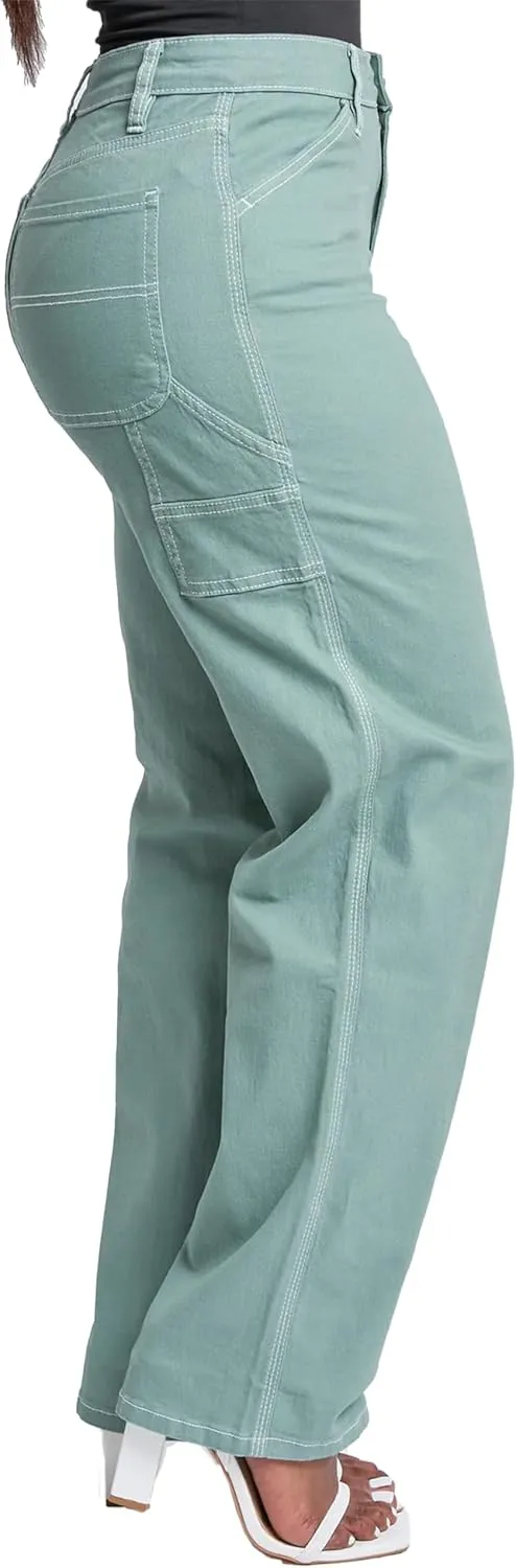 YMI Jeans Women's High Rise Carpenter Straight Leg Pants