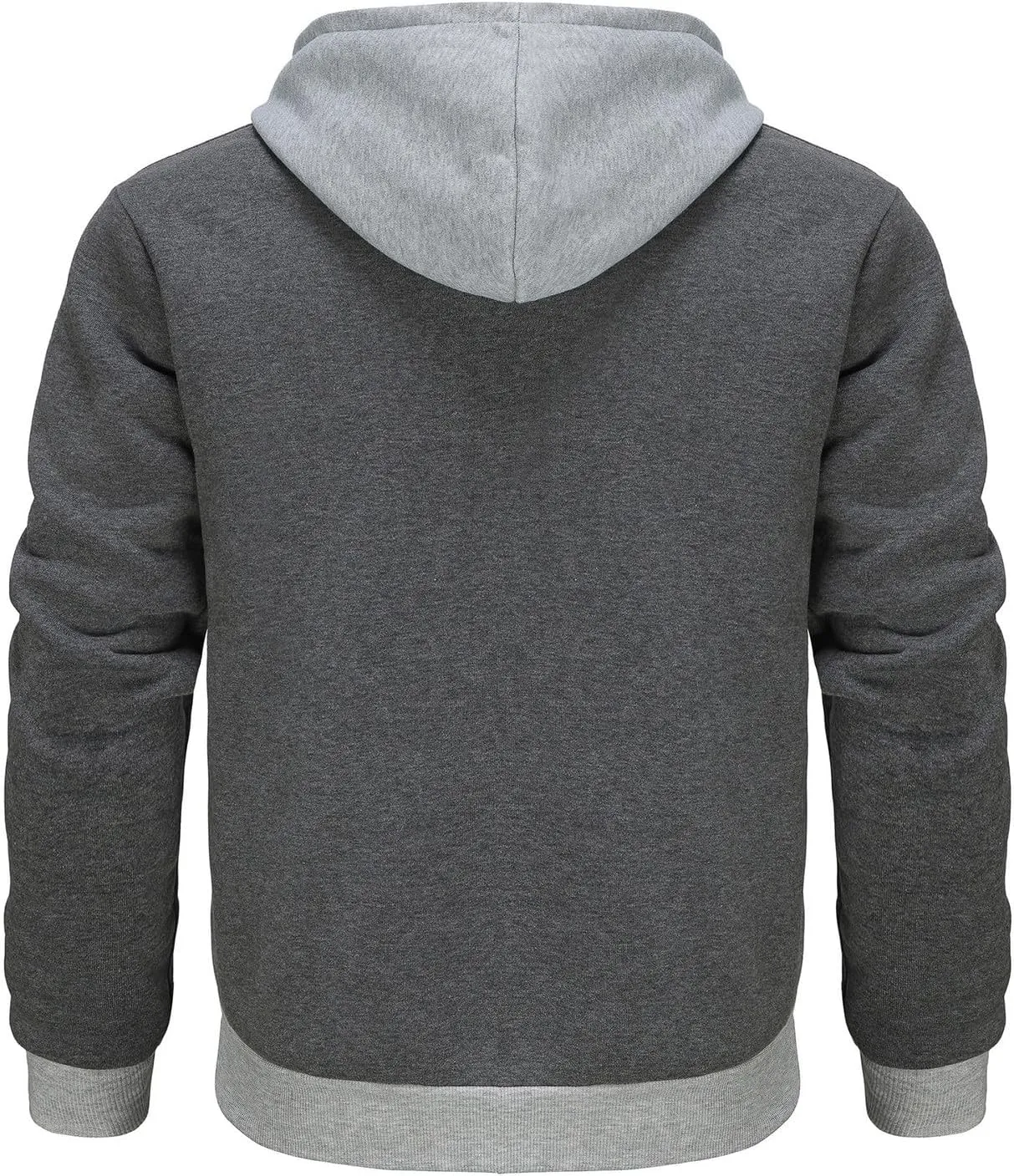 Zip Up Hoodie Men Big and Tall Winter Sweatshirt Blank Warm Sweater