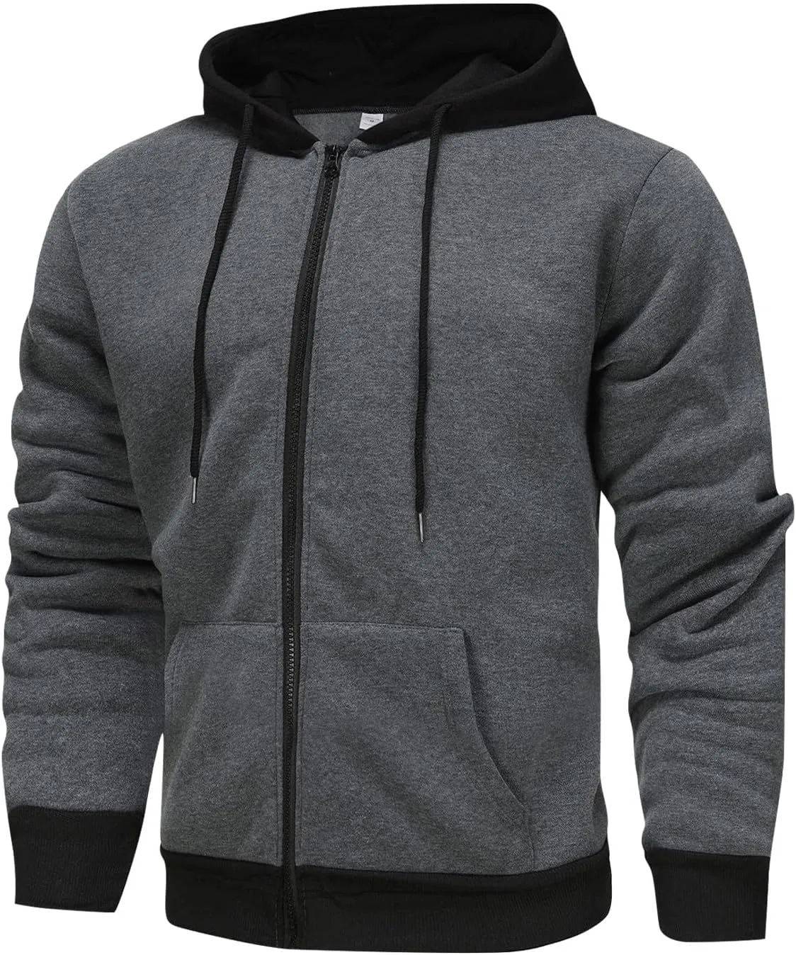 Zip Up Hoodie Men Big and Tall Winter Sweatshirt Blank Warm Sweater