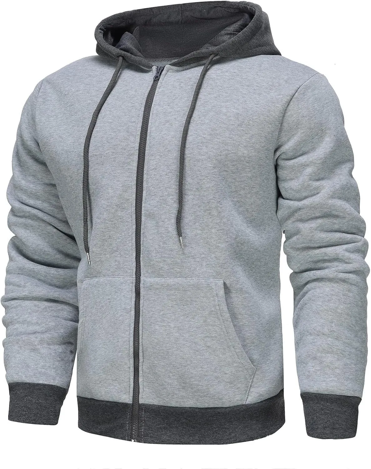 Zip Up Hoodie Men Big and Tall Winter Sweatshirt Blank Warm Sweater
